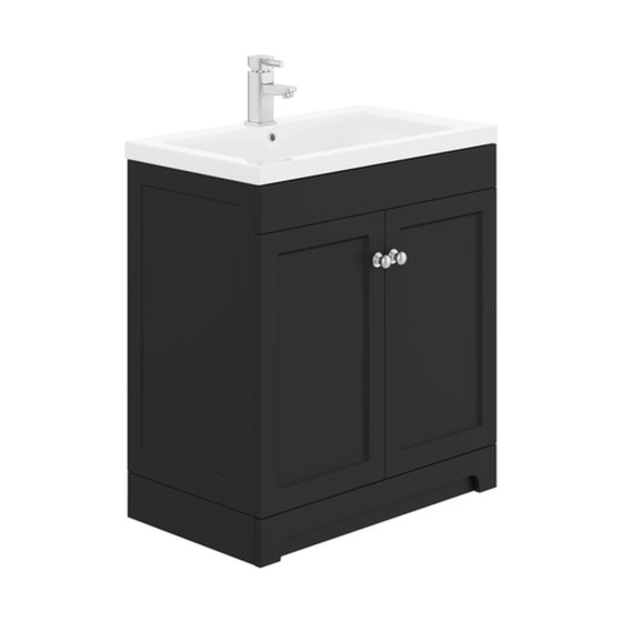 image of Dorset 80cm Floorstanding 2 Door Bathroom Vanity Unit Graphite