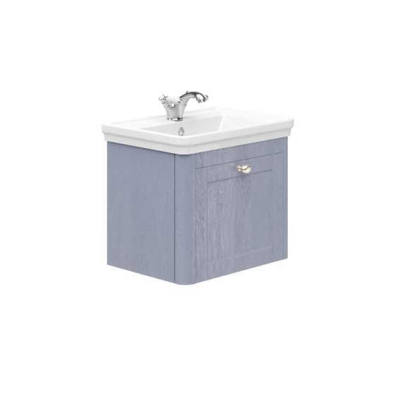 image of Heritage 50cm Floorstanding 1 Door Bathroom Vanity Unit Denim Ash