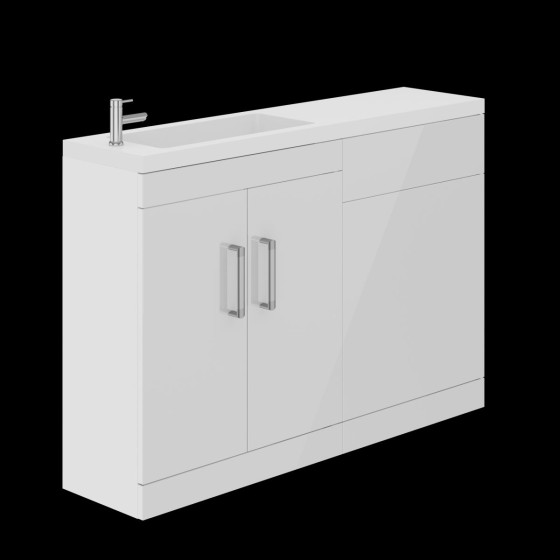 image of Bridge 120cm Toilet And Sink Unit White