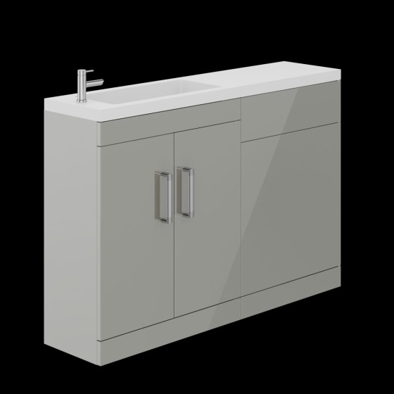 image of Bridge 120cm Toilet And Sink Unit Light Grey