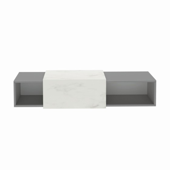 image of Wells Wall Hung Unit 1X30cm Box 1X50cm Box Dust Grey White Marble Top