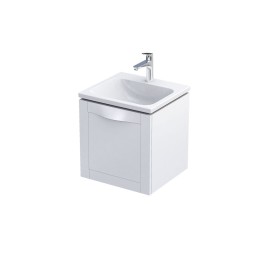 image of Enchant Wall Mounted 1 Drawer Bathroom Vanity Unit 50cm Matt White