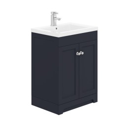 image of Dorset 60cm Floorstanding 2 Door Bathroom Vanity Unit Indigo Blue