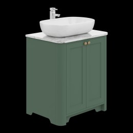 image of Hampton 70cm Floorstanding 2 Door Bathroom Vanity Unit Labrador Green