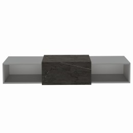 image of Wells Wall Hung Unit 2X50cm Boxes Dust Grey Black Marble Top