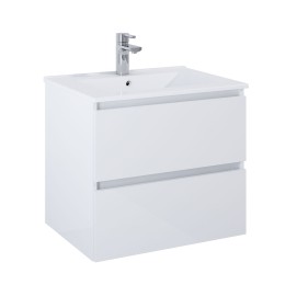 image of 60cm Sussex 2 Drawer Bathroom Vanity Unit Gloss White