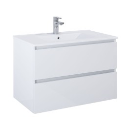 image of 80cm Sussex 2 Drawer Bathroom Vanity Unit Gloss White