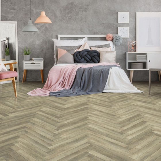 Kraus Odell Oak 625x305x6mm Herringbone Rigid Click LVT with Built In Underlay - 2.34m2 (LVTHB006)