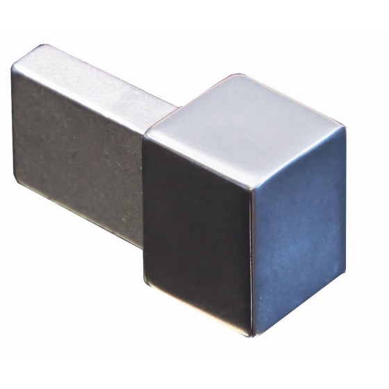 image of Aluminium Square Trim Corner Bright Silver EDP102.91 10mm - Pack of 2