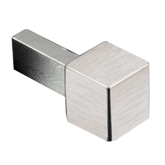 image of Aluminium Square Trim Corner Brushed Silver EDP102.94 10mm - Pack of 2