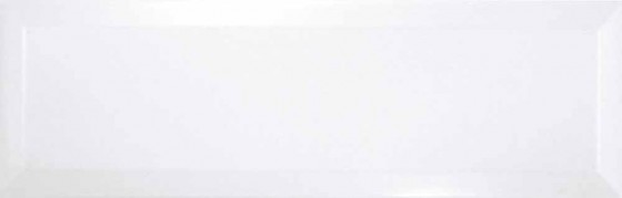 Synergy Metro Underground Bevel White Ceramic Wall Tile 100x300mm