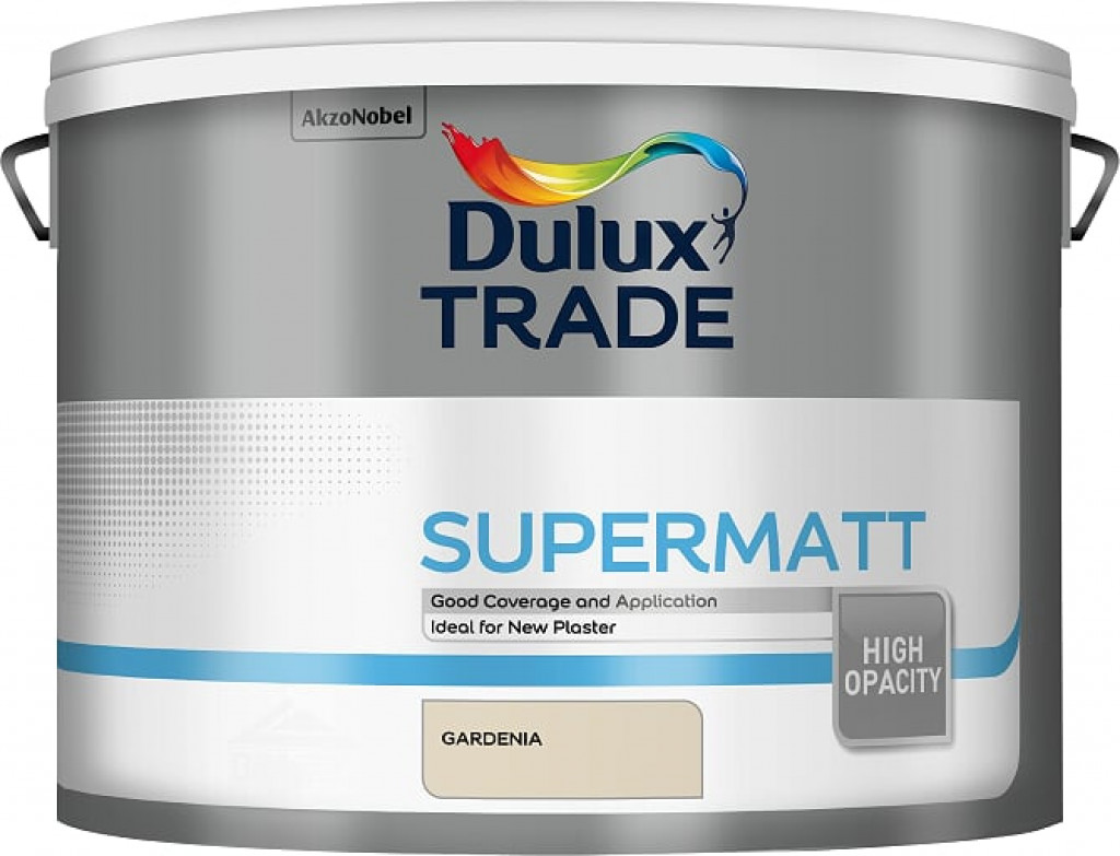 Dulux Trade Paint Supermatt Gardenia 10lt N&C Tiles and Bathrooms