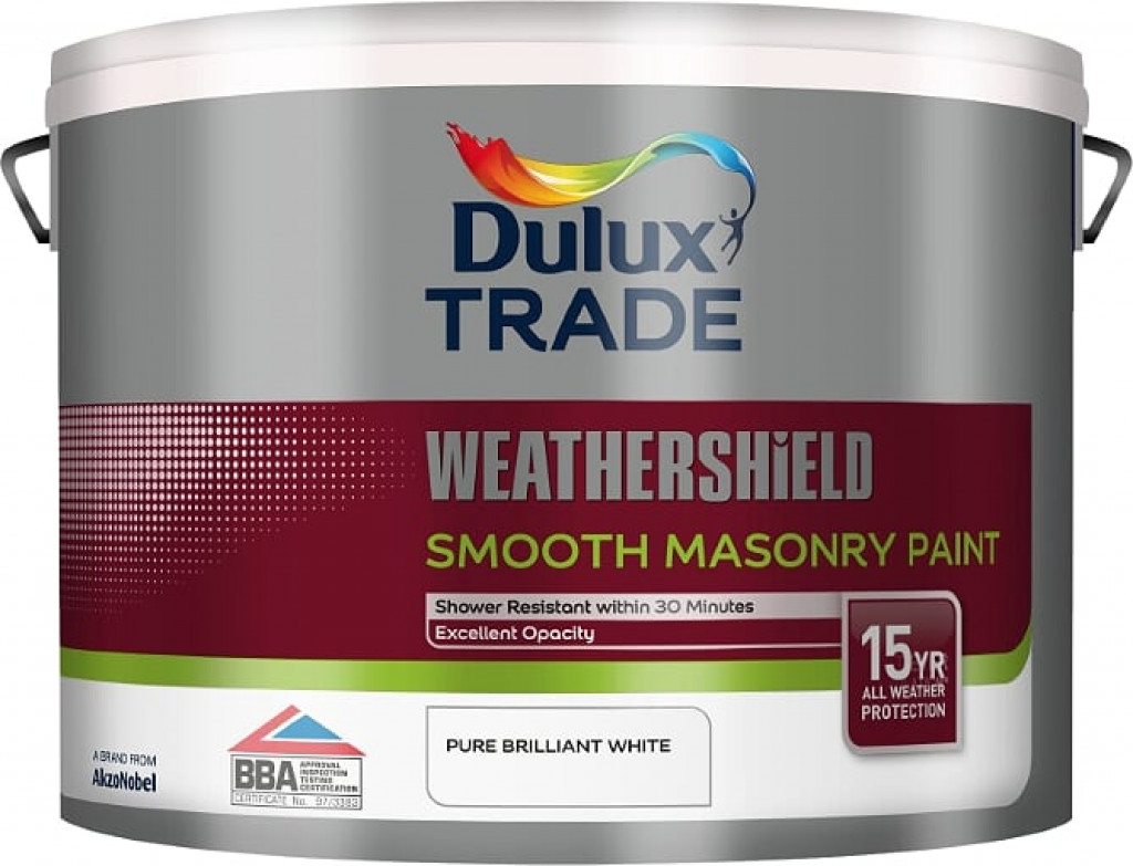 Dulux Trade Paint Weathershield Paint Smooth Masonry Pbw Brilliant