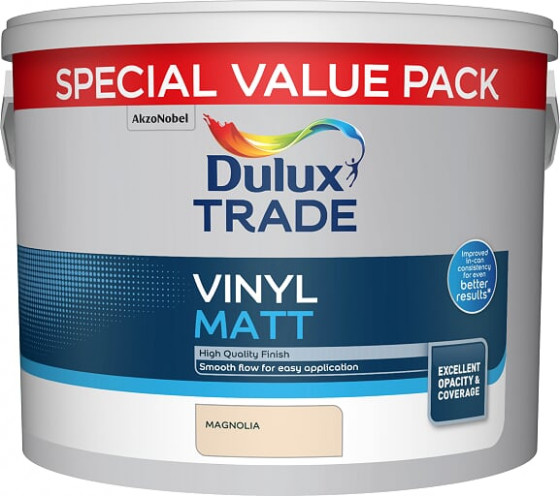 Dulux Trade Paint Vinyl Matt Magnolia 7.5 Ltr