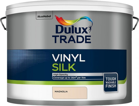 Dulux Trade Paint Vinyl Silk Magnolia 10lt | N&C Tiles and Bathrooms