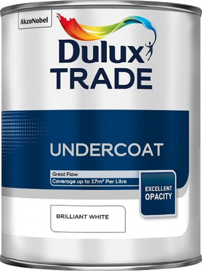 Dulux Trade Paint Undercoat Brilliant White 1ltr