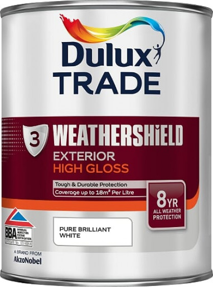 Dulux Trade Paint Weathershield Paint Gloss Pbw 1lt