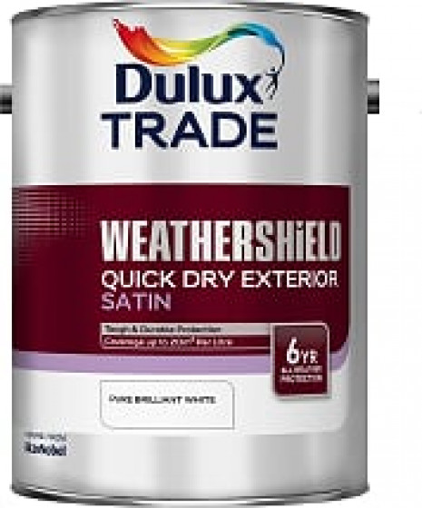 Dulux Trade Paint Weathershield Paint Q/Dry Satin Pbw 5lt