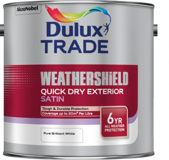 Dulux Trade Paint Weathershield Paint Q/Dry Satin Pbw 2.5lt