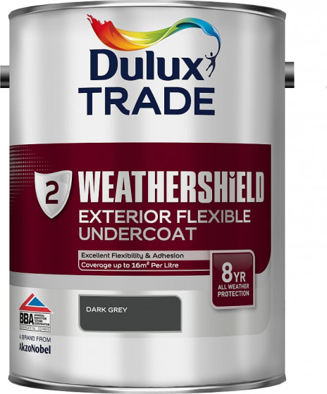 Dulux Trade Paint Weathershield Paint Exterior Undercoat  Dark Grey 5l