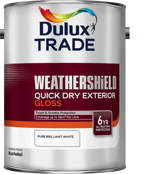 Dulux Trade Paint Weathershield Paint Quick Dry Exterior Gloss Pbw 5l